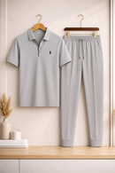Men's 2Pcs Dry Fit Polo Shirt with Trouser | Modern Fit & Everyday Comfort
